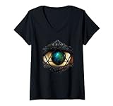 Mujer RPG Juegos de rol Aventura Dados Mesa Top Dragon Eye Camiseta Cuello V