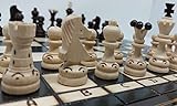 ChessEbook Juego de ajedrez de madera Pearl 34 x 34 cm