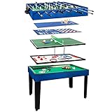 ColorBaby 45596 - Mesa multijuegos, Futbolín de madera, billar convertible, 12 juegos, para niños de 6 años, Juegos de mesa, Juegos de mesa adulto