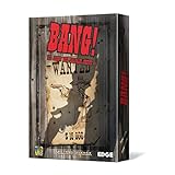 Edge Entertainment - Bang! - Juego de Cartas en Español, 103 Cartas de juego, 7 Cartas de resumen, 7 Tableros, 30 Fichas de bala, 1 Libro de reglas.