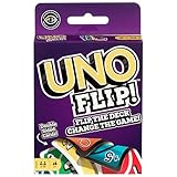 Mattel Games UNO Flip - Juego de Cartas Familiar - 112 Cartas Doble Cara - Fomenta la Estrategia - Versión Competitiva - Regalo para Niños de 7+ Años y Adultos, GDR44