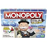 Monopoly Viaja por el mundo - Juego de mesa para toda la familia y niños a partir de 8 años - Incluye peones-cuños y tablero de borrado en seco