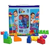 Mega Bloks Bolsa clásica con 80 bloques de construcción, juguete para bebé +1 año Mattel DCH63)