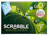 Mattel Games Scrabble, Versión Española, Juego de mesa clásico original, incluye tablero , 4 racks, 100 fichas , bolsa para fichas , +10 años, Y9594