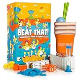 Beat That! Juego de Mesa - El divertidísimo Pruebas locas, para Niños y Adultos - para todas las Ocasiones, Navidad, Año Nuevo, Noche de juegos y otras Fiestas