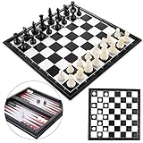 Peradix Ajedrez Magnético, Tres Formas de Jugar Ajedrez, Damas y Backgammon, Es el Mejor Juego de Estrategia