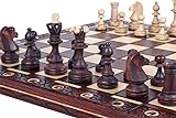 Chess and games shop Muba Hermoso juego de ajedrez de madera hecho a mano con tablero de madera y piezas de ajedrez hechas a mano, productos de idea de regalo (40 cm)