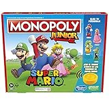 Juego de Mesa Monopoly Junior: Super Mario - A Partir de 5 años - Explora el Reino Champiñón como Mario, Peach, Yoshi o Luigi