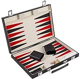 Engelhart - Conjunto de Backgammon Rojo Blanco y Negro de 36 cm. - 250505