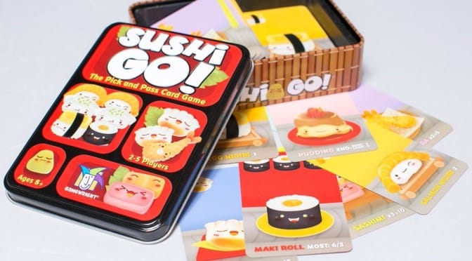 Componentes del juego de mesa Sushi Go!